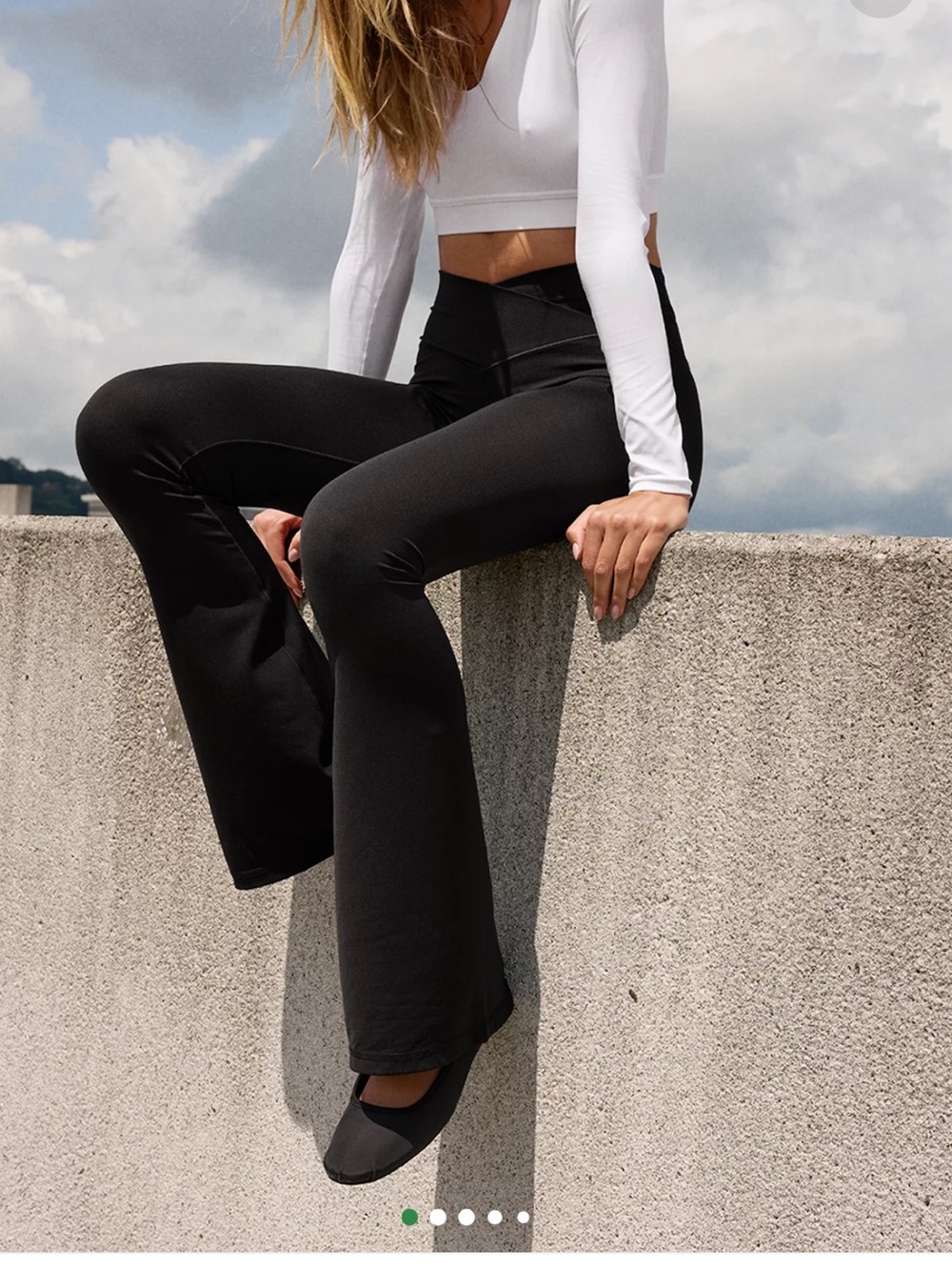 Aerie Offline Black High-Waist Flare Leggings